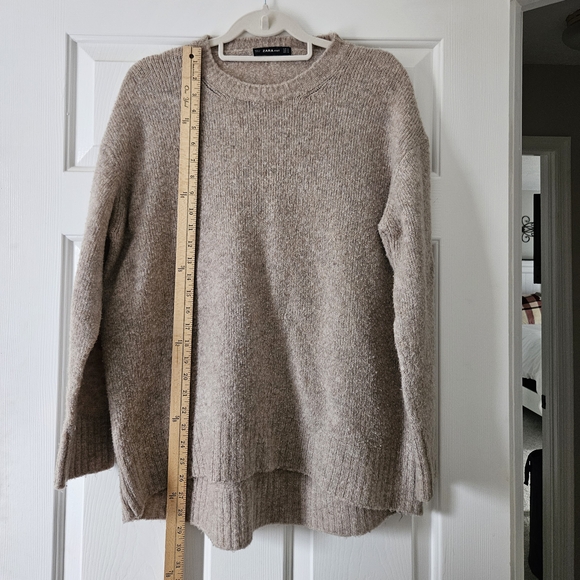 Zara Cozy Tan Crew Neck Sweater - Picture 5 of 6